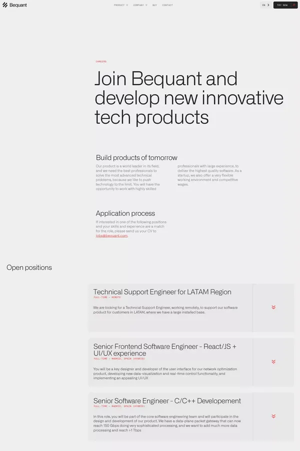 Bequant – Careers - Career design inspiration
