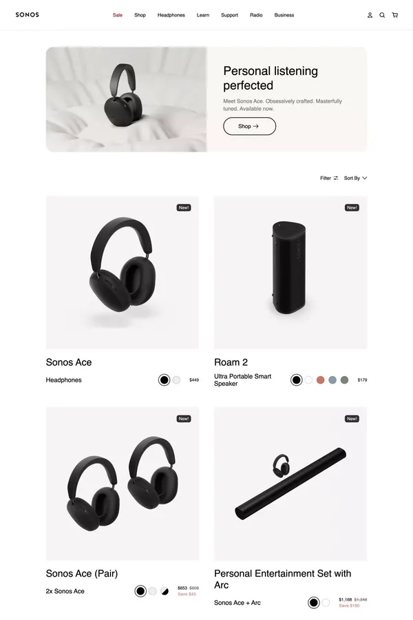Wireless Home Audio Speakers & Sound Systems - Sonos - Product listing design inspiration