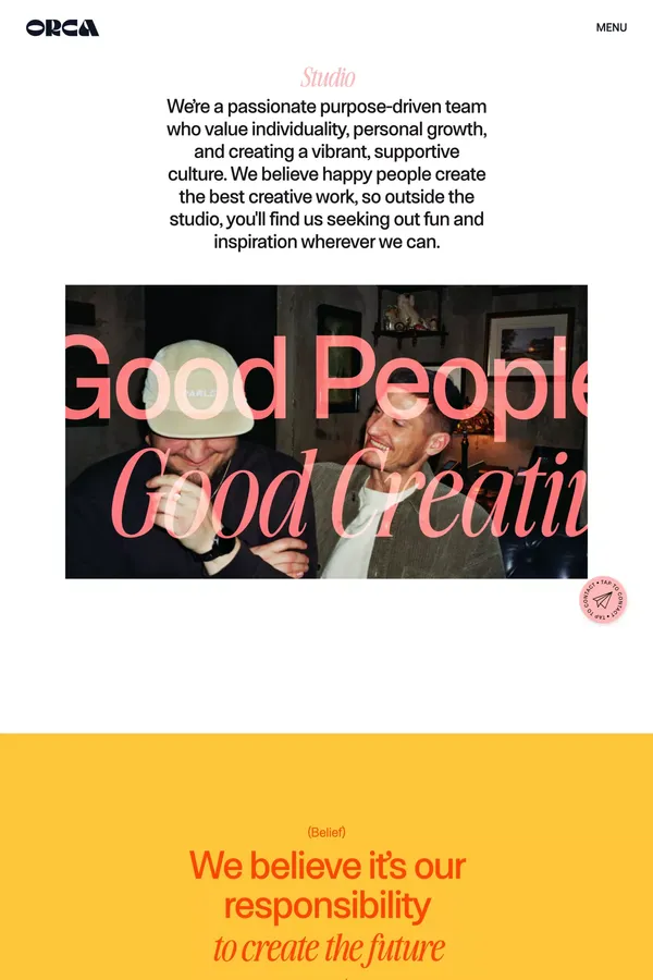 Design Studio | Purpose-Driven | Creative Design | ORCA - About Us  design inspiration