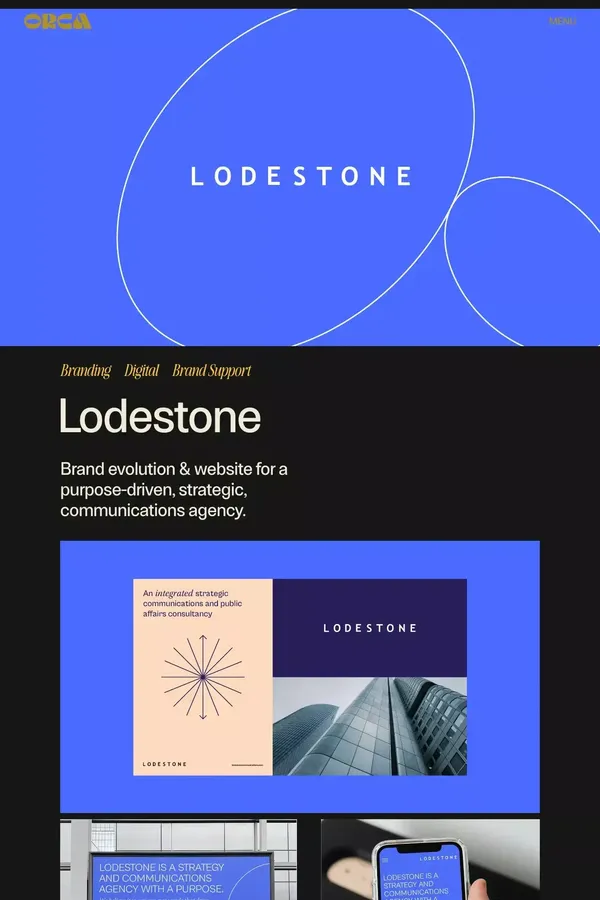 Lodestone - ORCA - The purpose driven challenger agency - Case Study design inspiration
