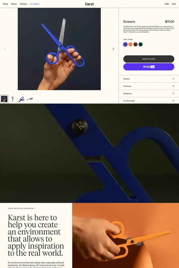 Scissors - Product page design inspiration
