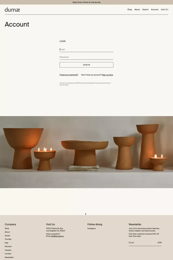 Account                  – dumæ - Sign Up design inspiration