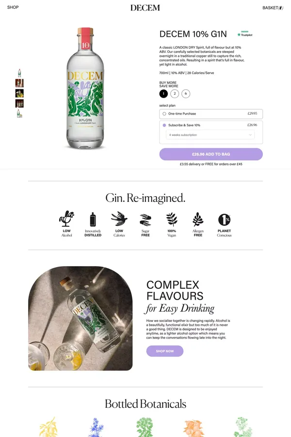DECEM 10% G1N – Decem - Product page design inspiration