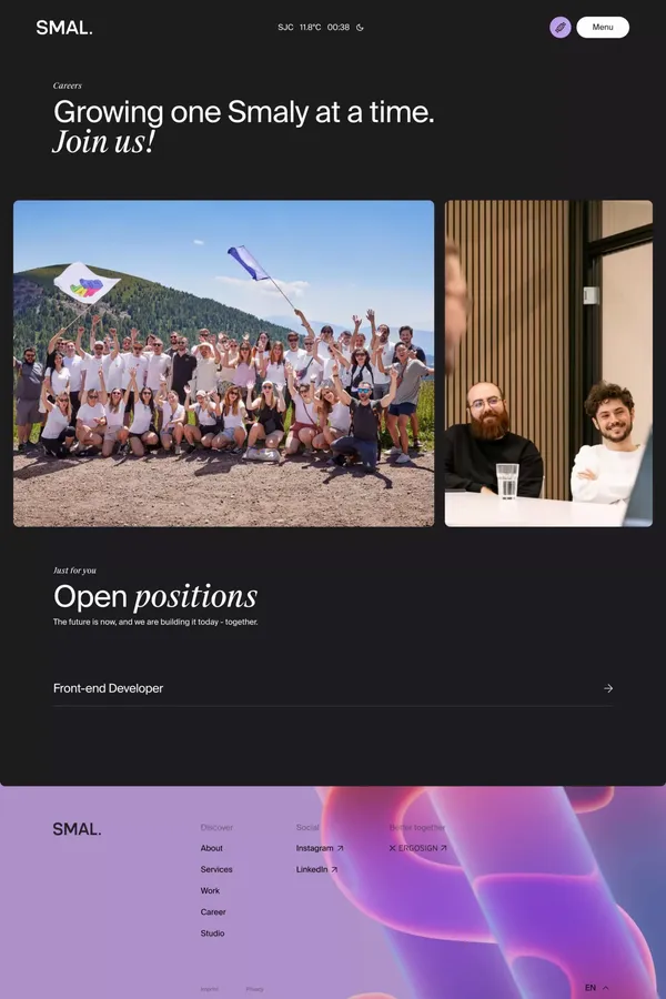 Become a smaly I Careers I SMAL - Career design inspiration