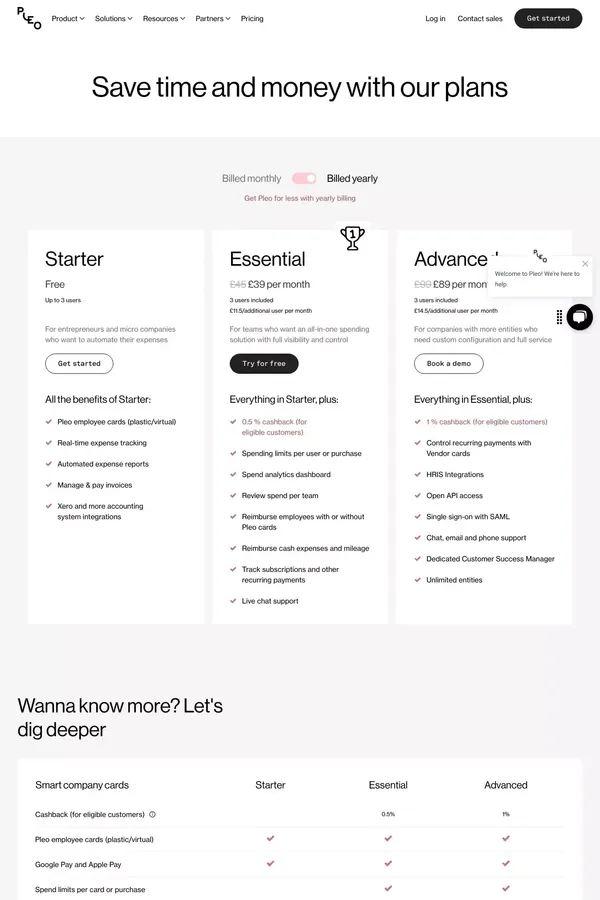 Simple pricing that works for everyone - Pleo - Pricing design inspiration