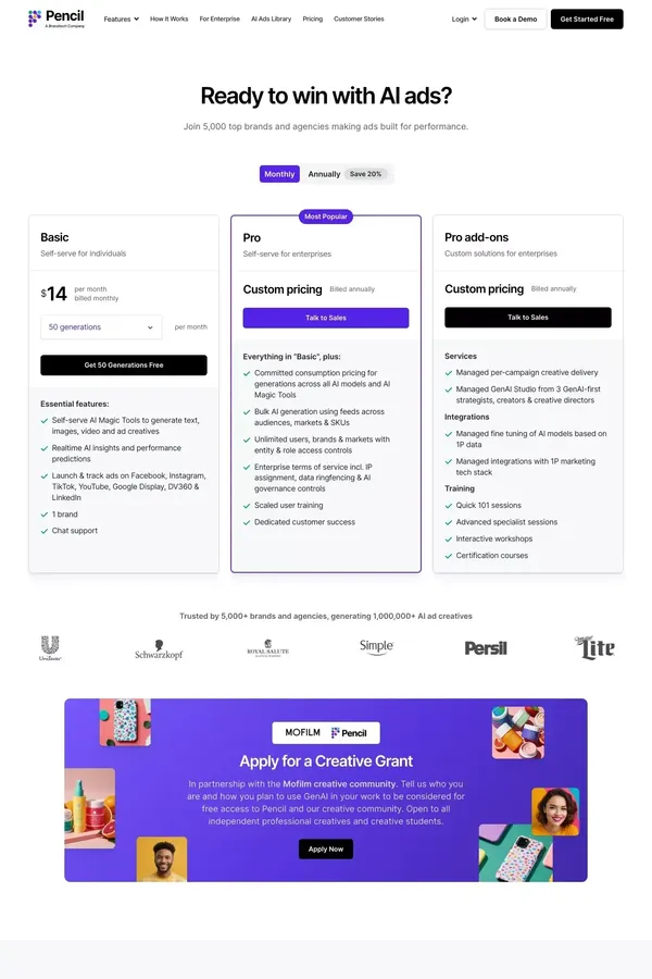 Pencil - Pricing - Pricing design inspiration