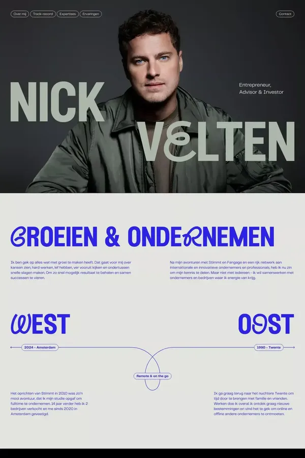 Nick Velten - Entrepreneur, Advisor & Investor - Portfolio design inspiration