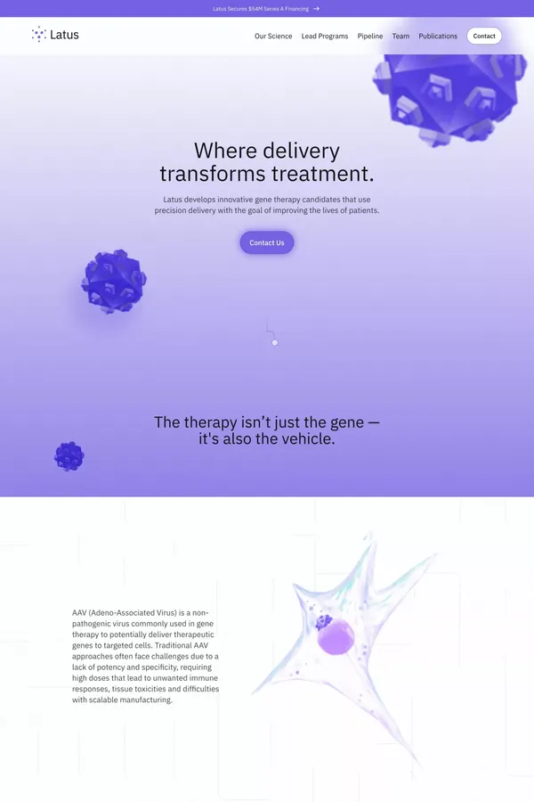 Latus | Where delivery transforms treatment. - Landing design inspiration