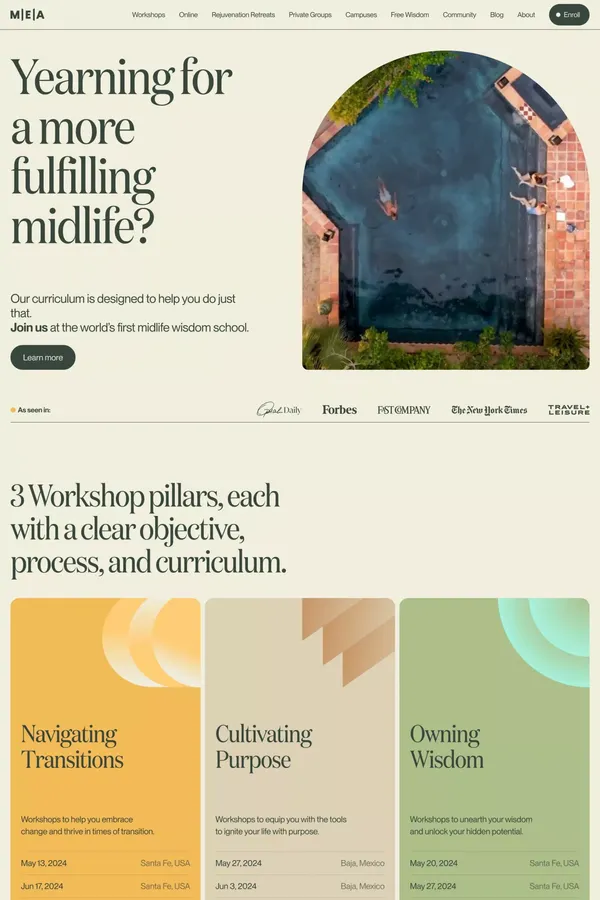 MEA Wisdom - Landing design inspiration