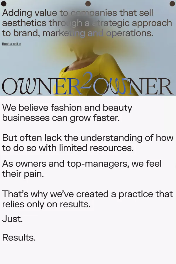 Onwer2Owner - Portfolio design inspiration
