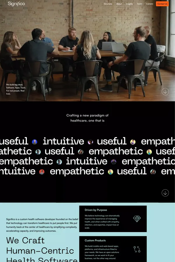 Significo: Revolutionizing Healthcare with Human-Centric Software - Landing design inspiration