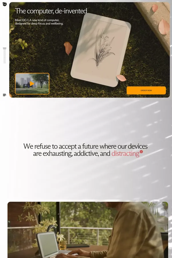 Daylight | A More Caring Computer - Landing design inspiration
