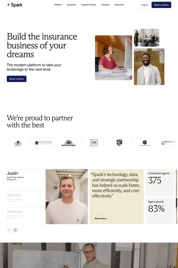 Spark Advisors - Landing design inspiration