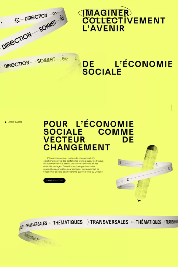 Sommet de l'économie sociale - Landing design inspiration