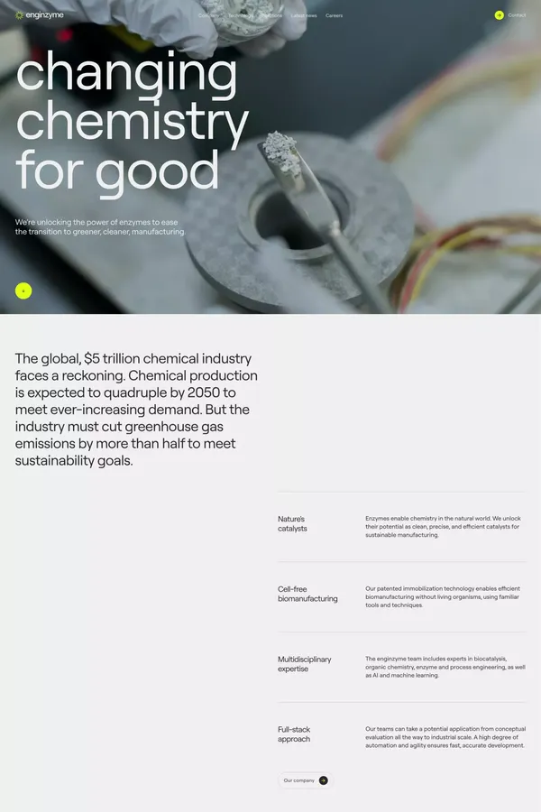 Enginzyme - Landing design inspiration