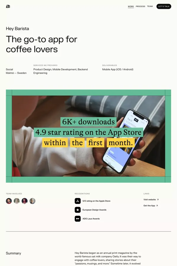 Hey Barista by Z1 — The go-to app for coffee lovers - Case Study design inspiration