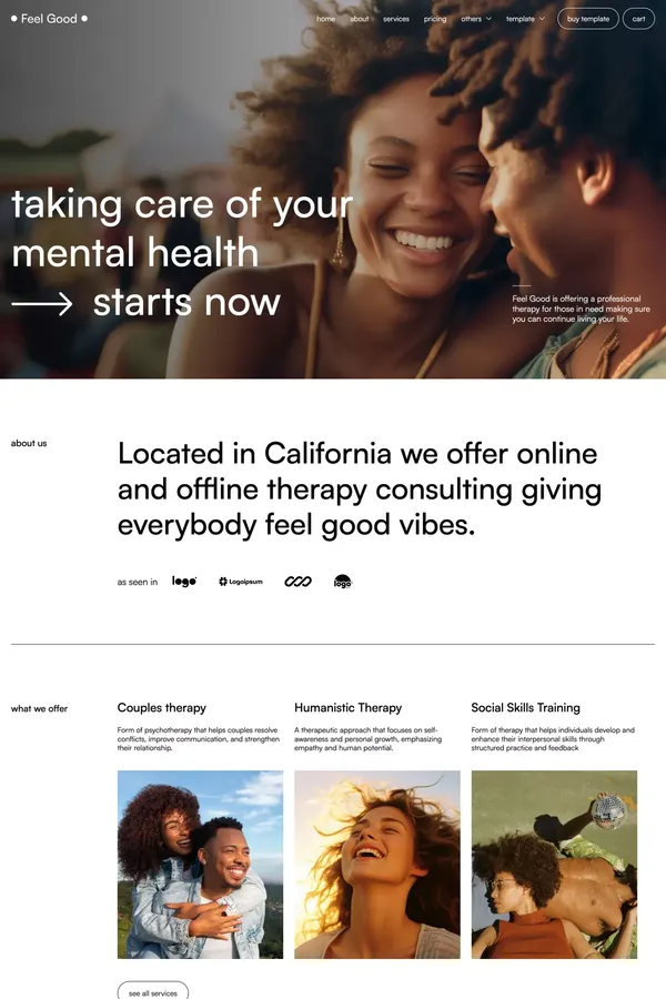 Feel Good - Webflow Ecommerce website template - Template design inspiration
