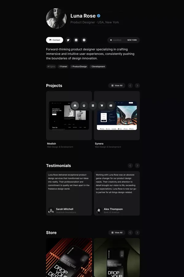 Home: Estetiq — Personal Framer Website Template