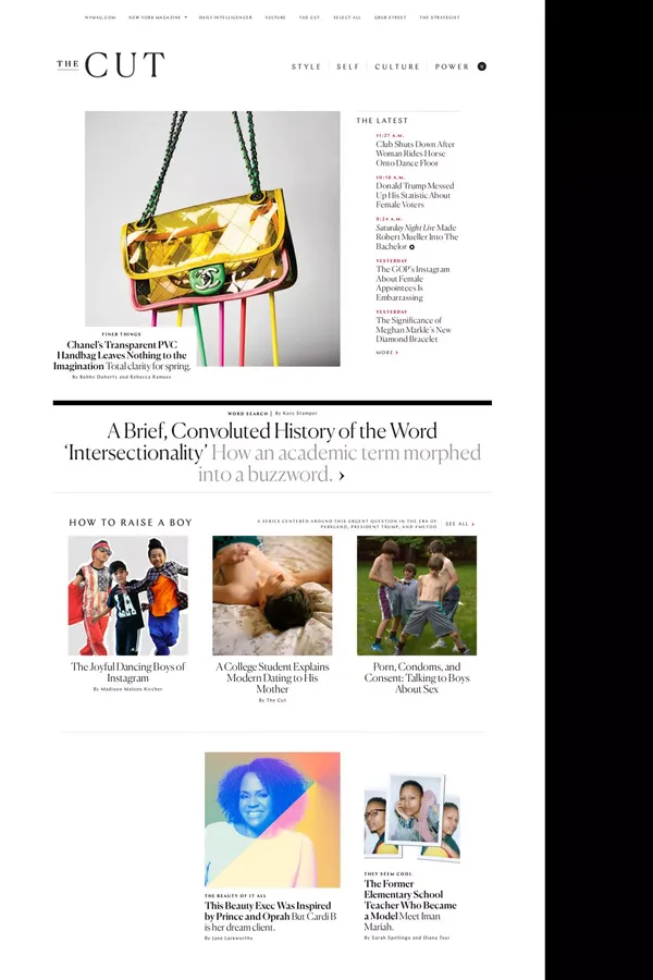 THE CUT: Style. Self. Culture. Power. - Blog design inspiration