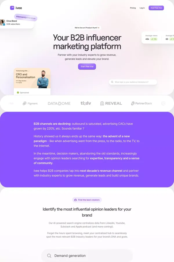 Ivee - Landing design inspiration