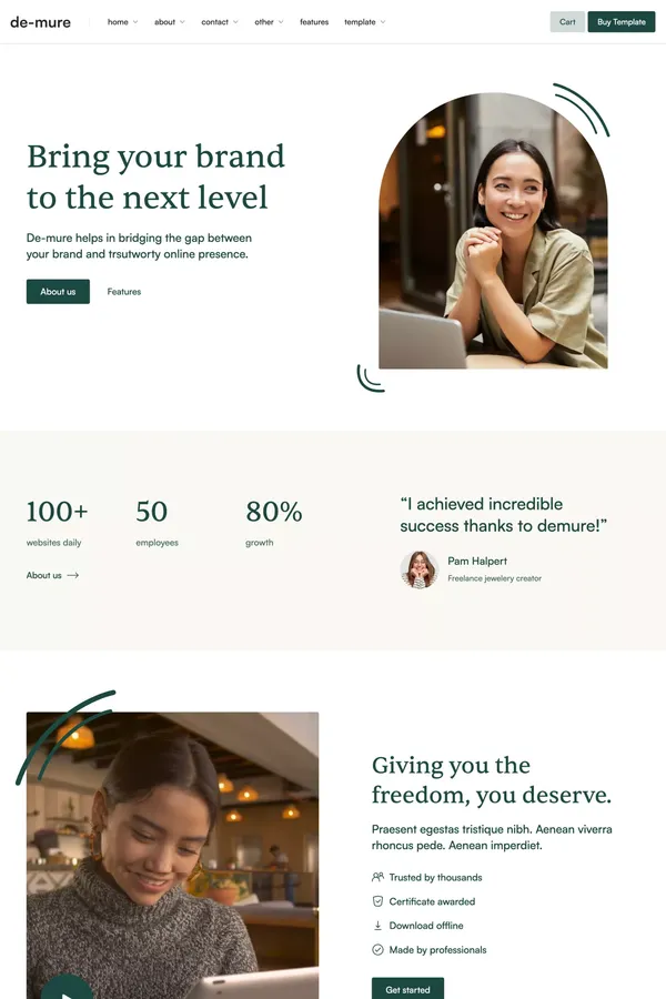 Home A | Demure - Webflow Ecommerce website template - Template design inspiration