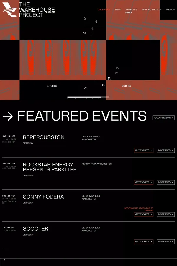 Home - The Warehouse Project - Landing design inspiration