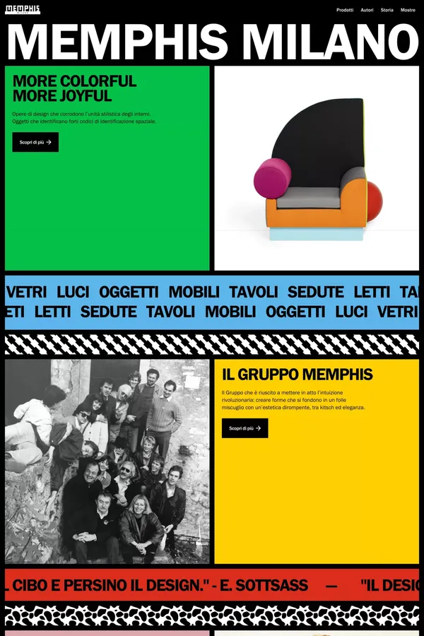 Memphis Milano - Ecommerce design inspiration