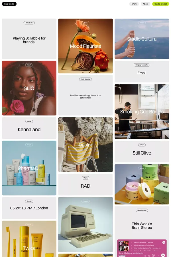 Gulp Studio - Portfolio design inspiration