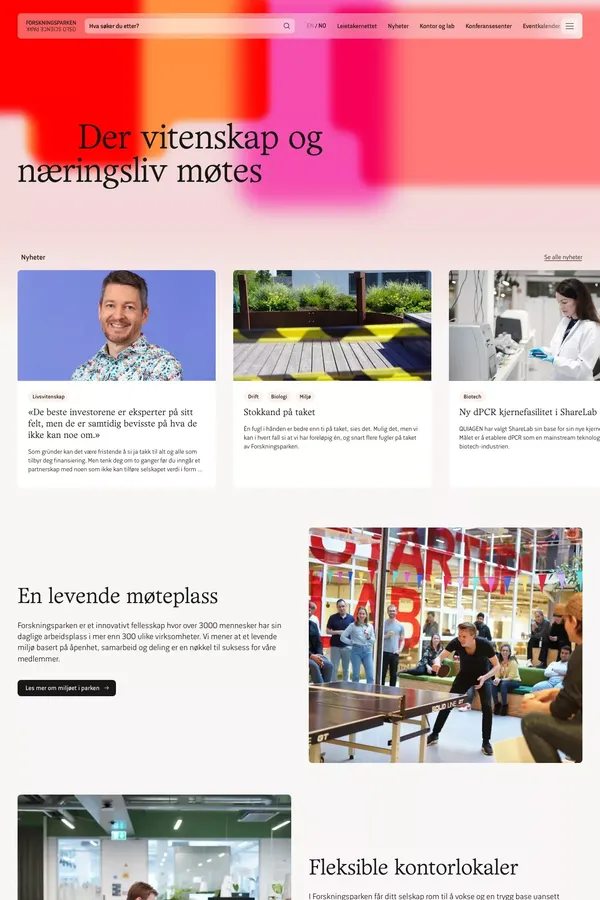 Der vitenskap og næringsliv møtes — Forskningsparken - Other design inspiration
