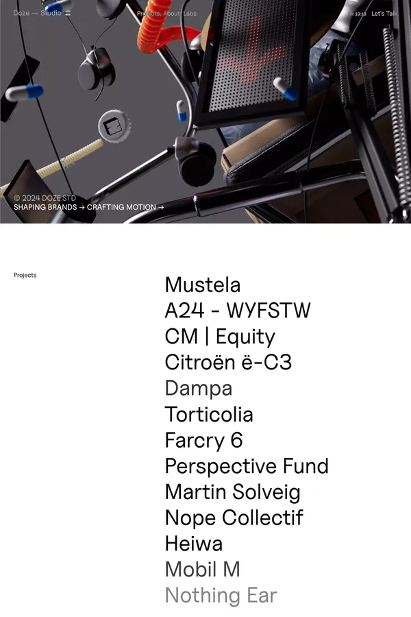 Doze Studio - Portfolio design inspiration