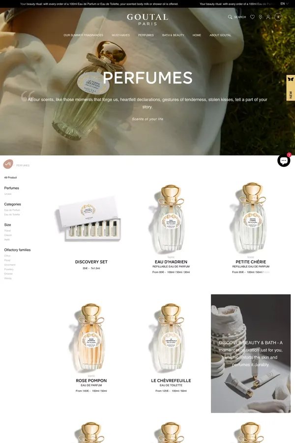 Unisex & Women's Fragrances | Goutal - Product listing design inspiration