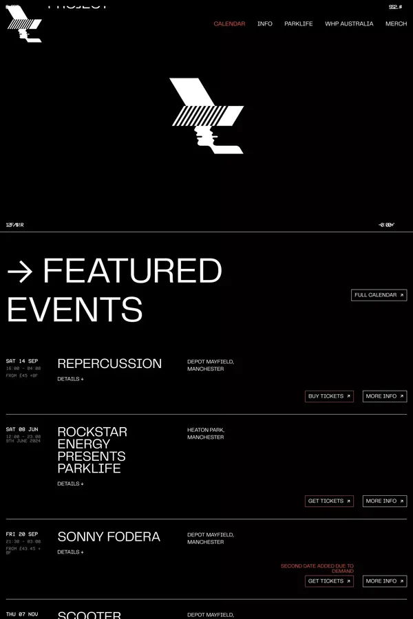 Home - The Warehouse Project - website design inspiration