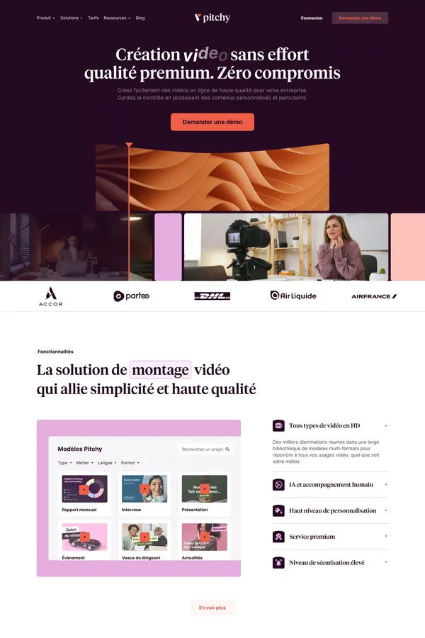 Logiciel de création et montage vidéo en ligne | Pitchy