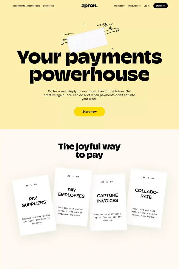 Apron | Streamline Your Invoice & Payroll Workflow - Landing design inspiration