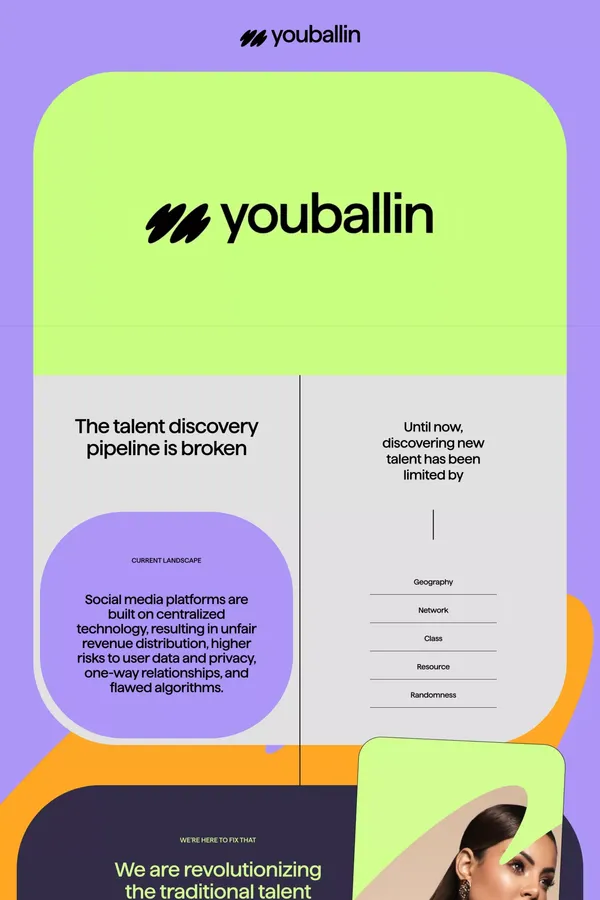 YouBallin - Landing design inspiration