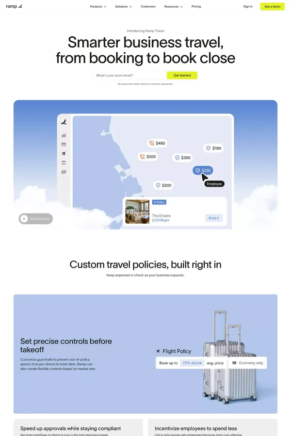 Corporate Travel Booking & Management Platform - Landing design inspiration