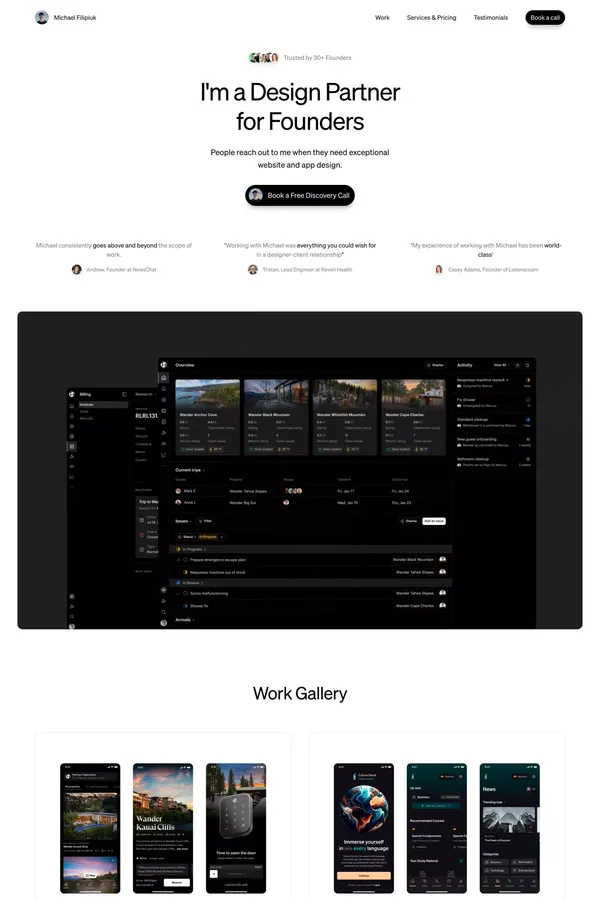 Michael Filipiuk ✧ Design Partner - Portfolio design inspiration