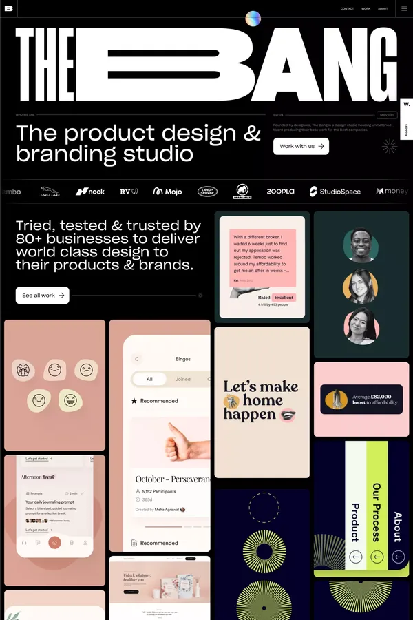 The Bang - The product design & branding studio - Portfolio design inspiration