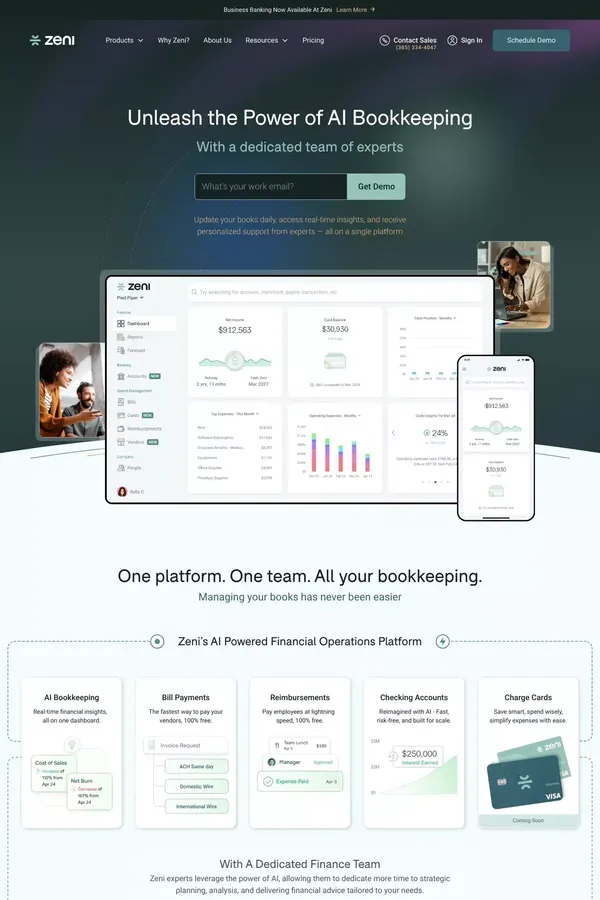 Zeni AI Bookkeeping | Automated Accounting For Your Business - website design inspiration