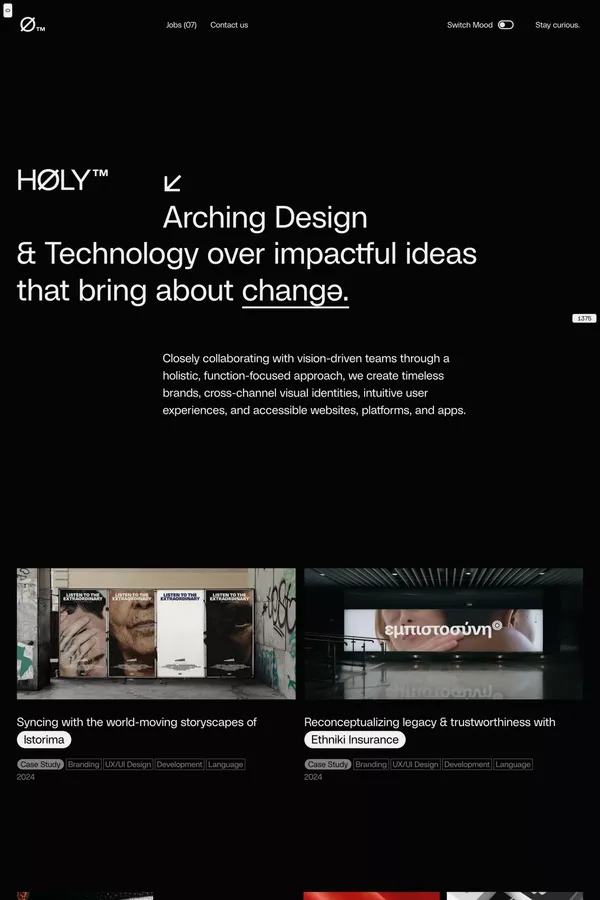 HØLY™ | 360° Branding Agency | Aesthetics that work. - Portfolio design inspiration