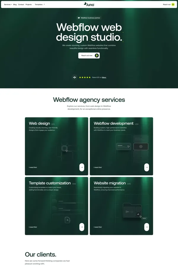 Juno design and Webflow development studio