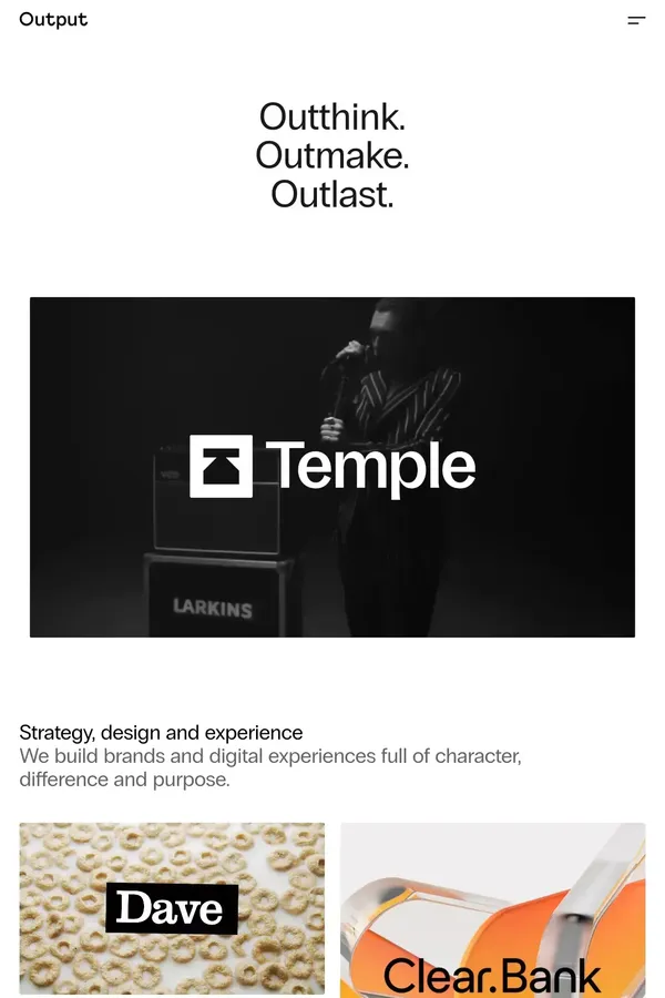 Output | Brand and digital design studio - Portfolio design inspiration