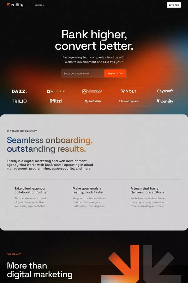 Entlify - Digital Marketing & Web Dev - Landing design inspiration