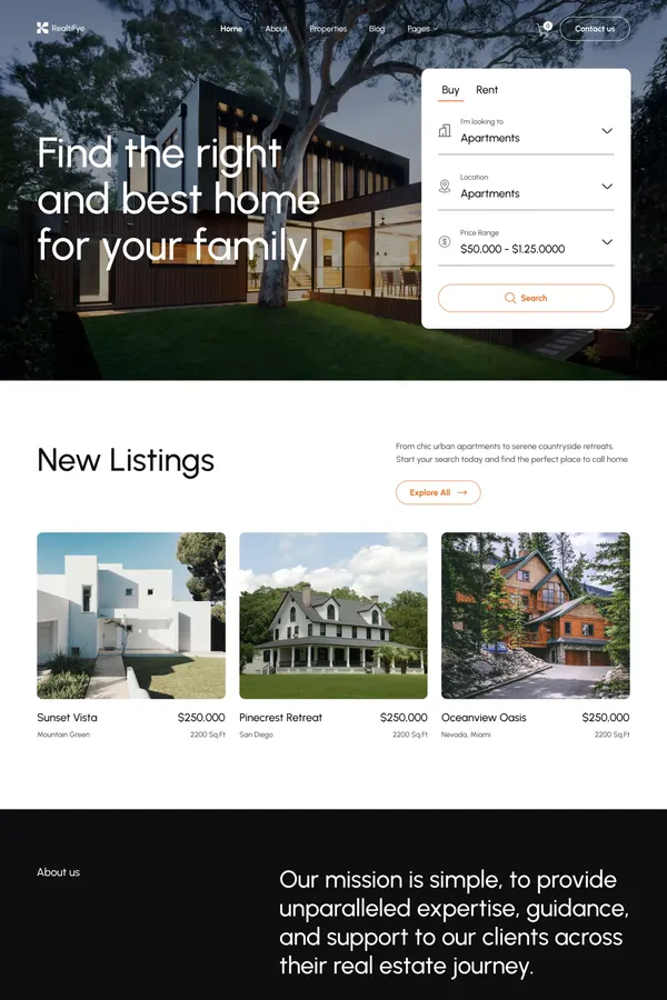 RealtiFye - Real Estate HTML5 Responsive Website Template