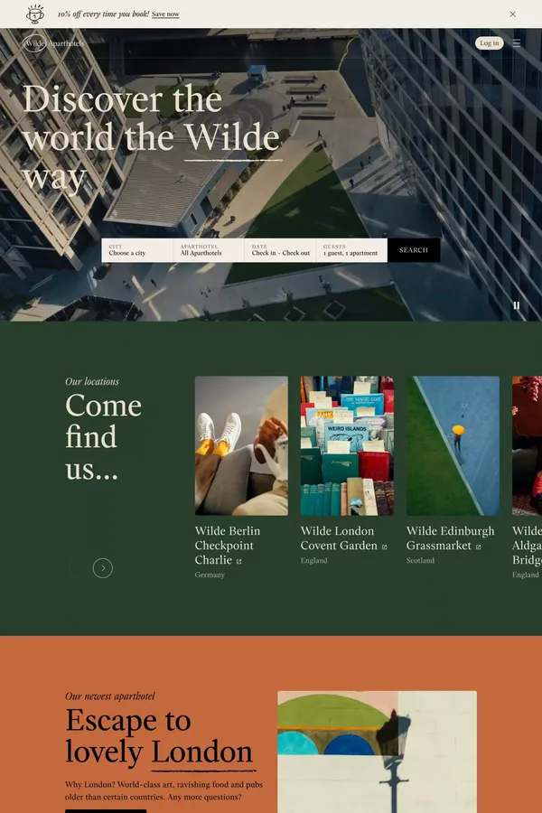 Wilde Aparthotels - Apartment freedom, Hotel comforts - Landing design inspiration