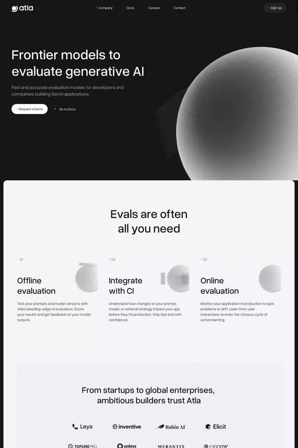 Atla AI - Landing design inspiration