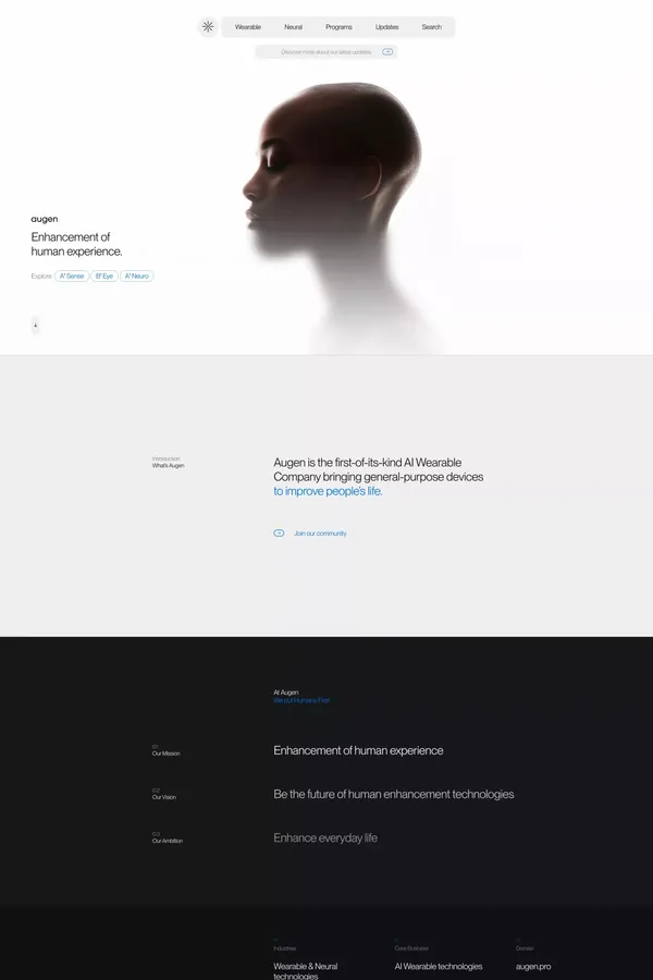 Augen — Pro Human - Landing design inspiration
