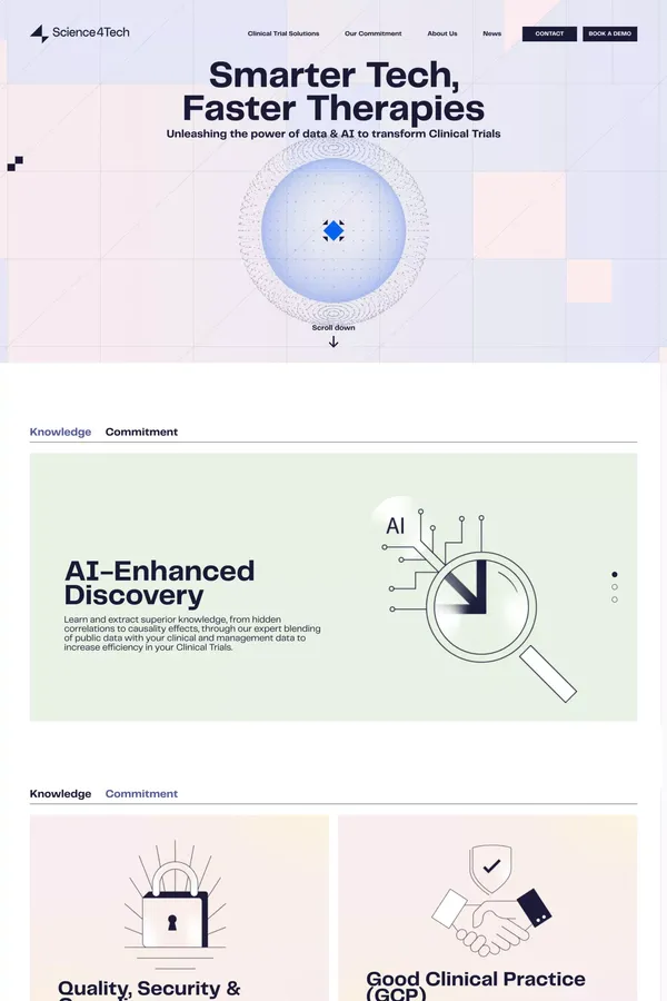 AI in Clinical Trials - Science4Tech - Landing design inspiration