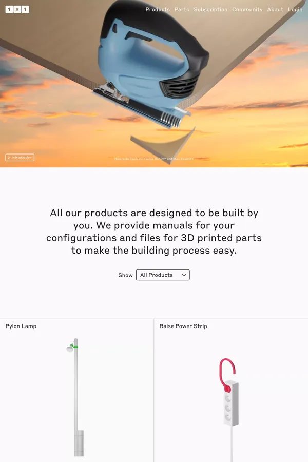 1×1 Systems - Landing design inspiration