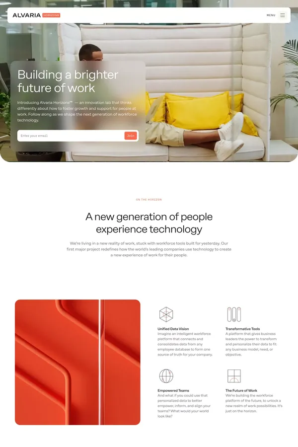 Alvaria Horizons - Landing design inspiration